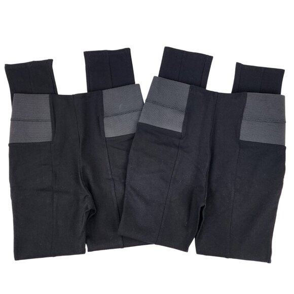 Ci Sono Women Medium 27x25 Black Pull On Elastic Waist Knit Ponte Pants Leggings - Picture 3 of 13